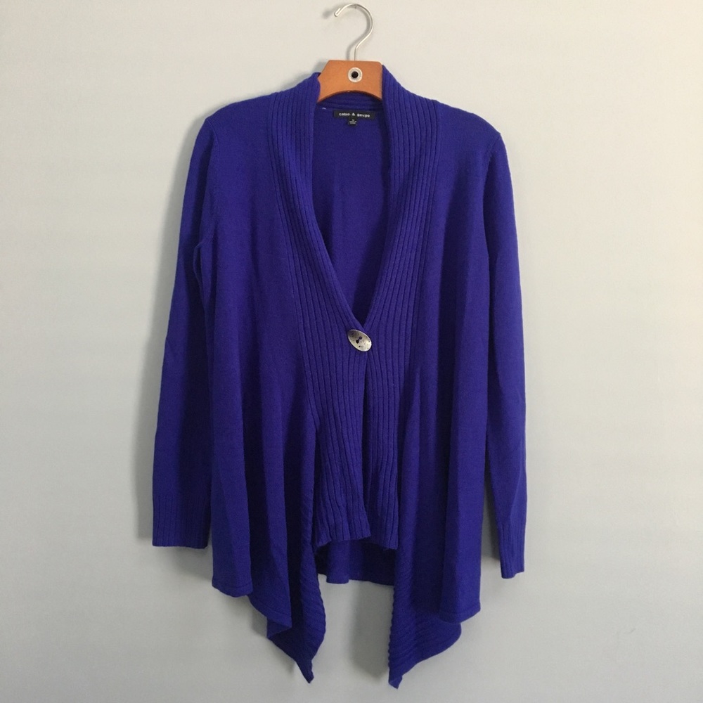 Cable & Gauge Royal Blue Cardigan Sweater